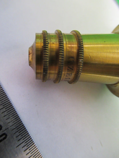 ANTIQUE BRASS OBJECTIVE CARL ZEISS 1900's RARE OPTICS MICROSCOPE PART F3-B-18
