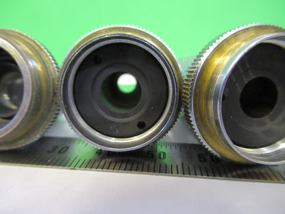 LOT OBJECTIVES UCLA BAUSCH LOMB SPENCER MICROSCOPE PART AS PICTURED Q7-B-40