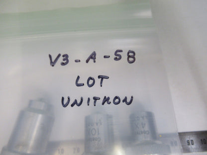 LOT UNITRON OBJECTIVES 4X 10X 40X OPTICS MICROSCOPE PART AS PICTURED  V3-A-58