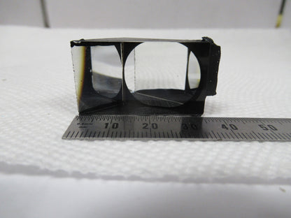MICROSCOPE PART OLYMPUS JAPAN GLASS PRISM HEAD OPTICS AS PICTURED BIN#W1-A-73
