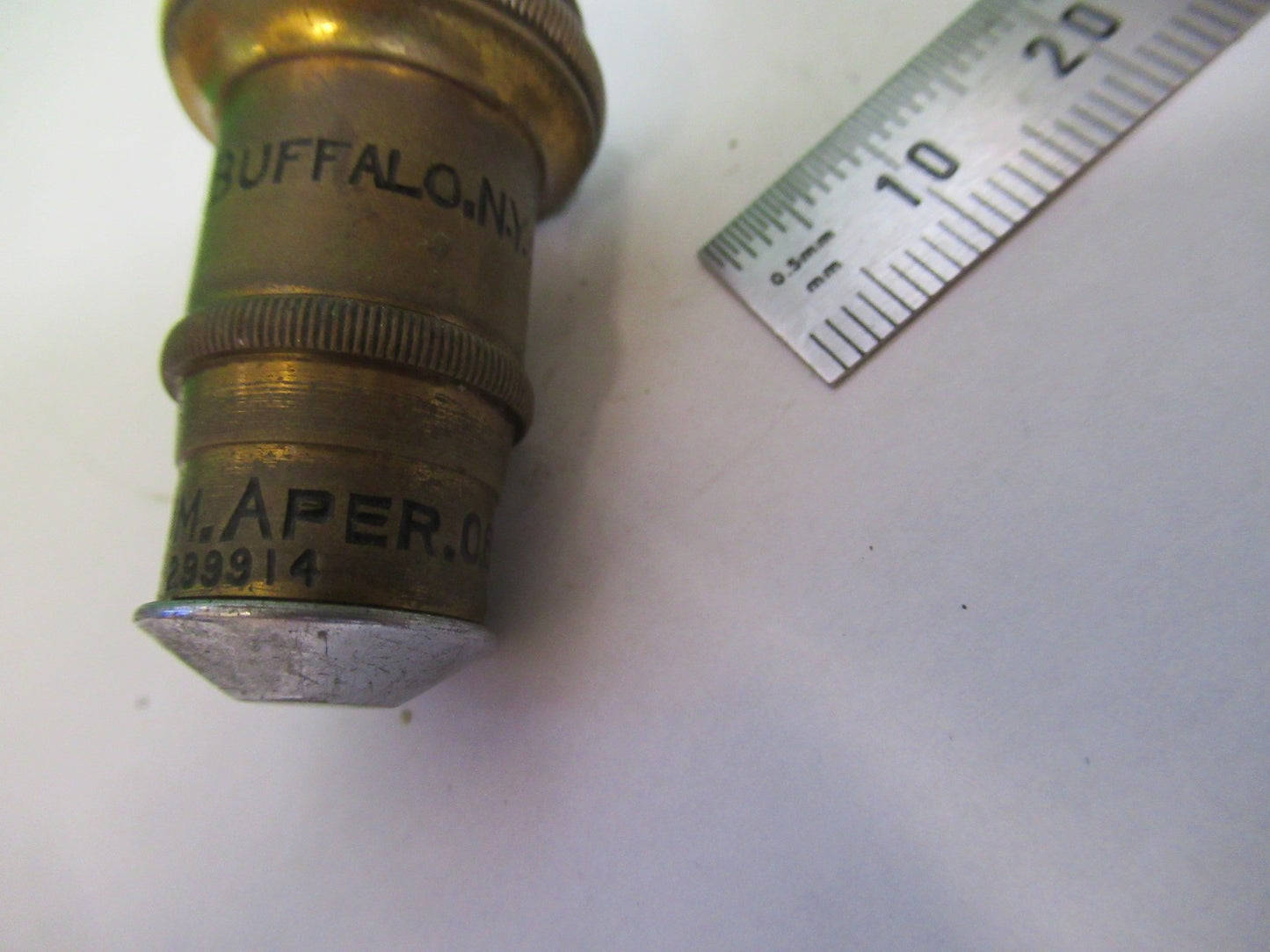 ANTIQUE BRASS SPENCER LENS 44X OBJECTIVE MICROSCOPE PART AS PICTURED V1-A-24