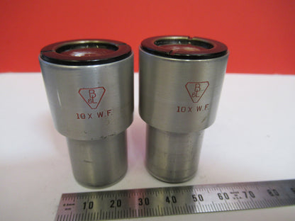 VINTAGE BAUSCH LOMB PAIR 10X WF EYEPIECE MICROSCOPE PART AS PICTURED Q2-82