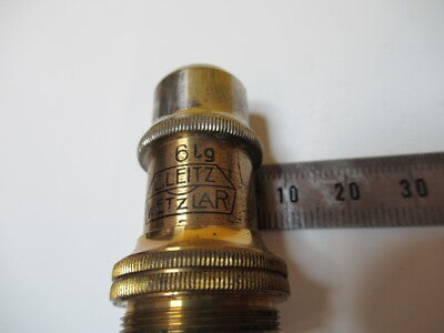 ANTIQUE OBJECTIVE BRASS LEITZ 6lg OPTICS MICROSCOPE PART AS PICTURED &14-C-24