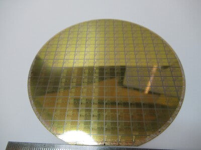 Sapphire Wafer Crystal with Components Platinum Gold Coat