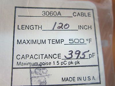 ENDEVCO 3060A LOW NOISE 500F CABLE 10-32 for ACCELEROMETER VIBRATION