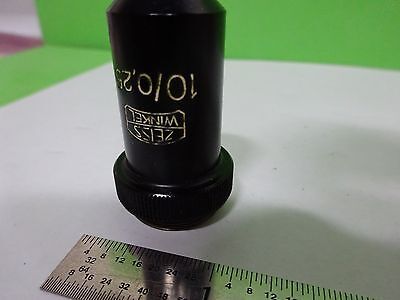 MIKROSKOPTEIL OBJEKTIV ZEISS WINKEL 10X DEUTSCHLAND OPTIK WIE IST BIN#V8-28