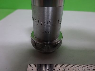 MICROSCOPE PART LEITZ GERMANY VINTAGE  OBJECTIVE PL 16X OPTICS AS IS BIN#2B-E-19