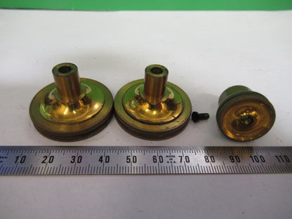 ANTIQUE SPENCER AO SET OF BRASS KNOBS MICROSCOPE PART AS PICTURED T5-A-67
