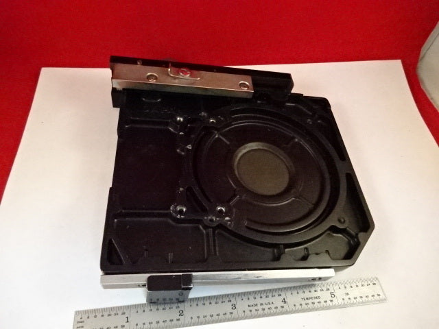 MICROSCOPE PART OLYMPUS JAPAN STAGE SPECIMEN TABLE MICROMETER AS IS #M6-A-58