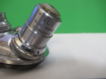 BAUSCH LOMB nosepiece + 3 objectives OPTICS MICROSCOPE PART AS PIC  z7-b-16