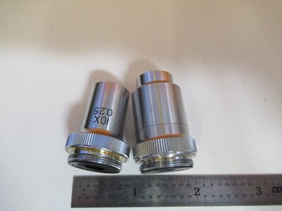 LOT 2 EA OBJECTIVE 10X 20X JAPAN OPTICS MICROSCOPE PART as pictured &A4-FT-93