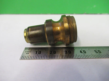 ANTIQUE BRASS UNKNOWN OBJECTIVE LENS RARE MICROSCOPE PART AS PICTURED Z4-B-76