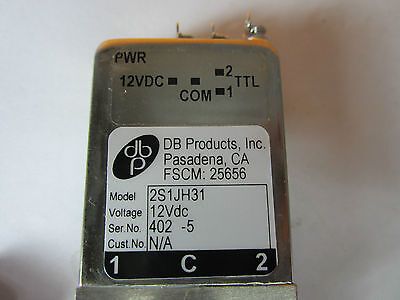 DB PRODUCTS PASADENA RF MICROWAVE COAXIAL SWITCH FREQUENCY BIN#31-30