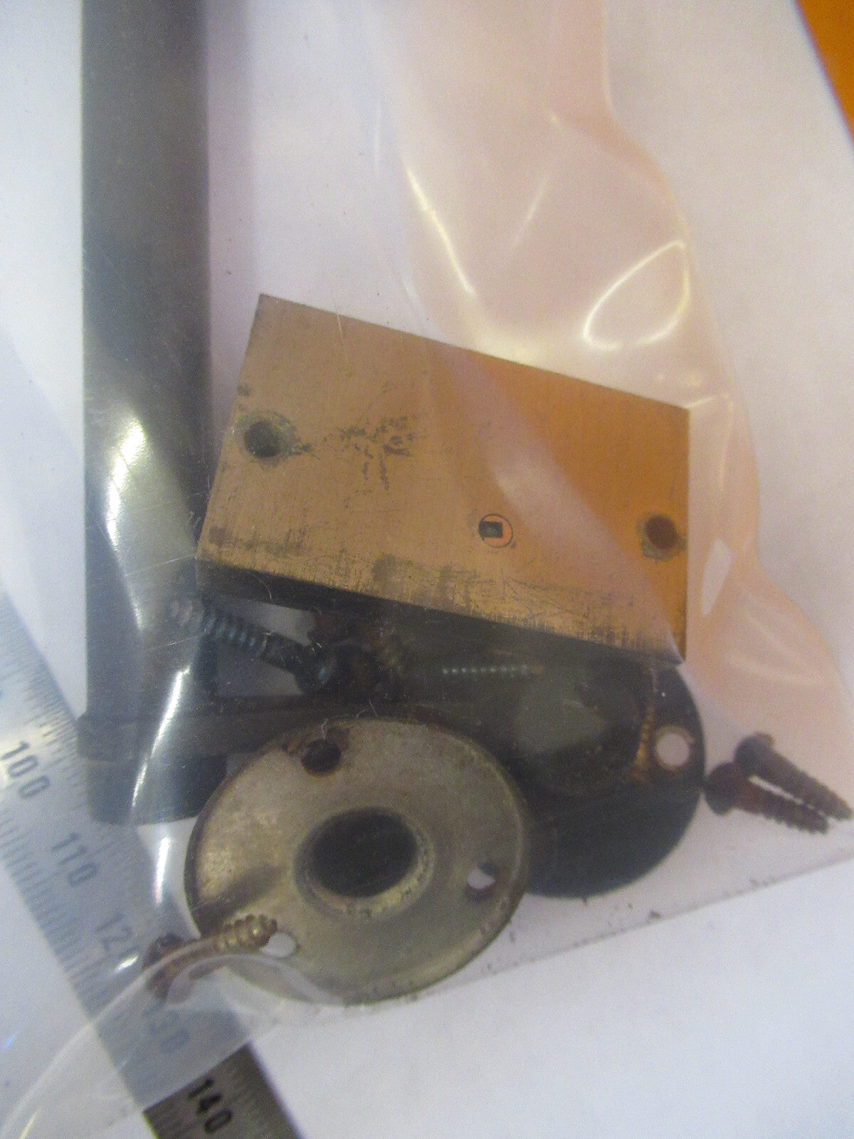 ANTIQUE LOCK +HANDLE BAUSCH LOMB WITHOUT KEY MICROSCOPE PART AS PICTURED Y1-A-01