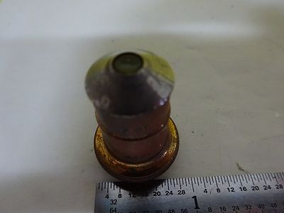 MICROSCOPE PART OBJECTIVE VINTAGE BRASS SPENCER 10X OPTICS BIN#X5-18