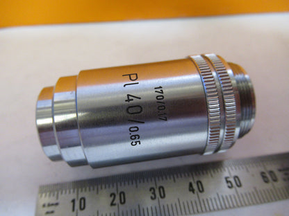 LEITZ GERMANY OBJECTIVE PL 40X /170 MICROSCOPE PART AS PICTURED Y3-A-66