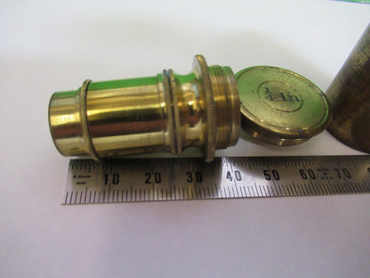 ANTIQUE BRASS OBJECTIVE UK LONDON MICROSCOPE PART AS PIC A5-B-03
