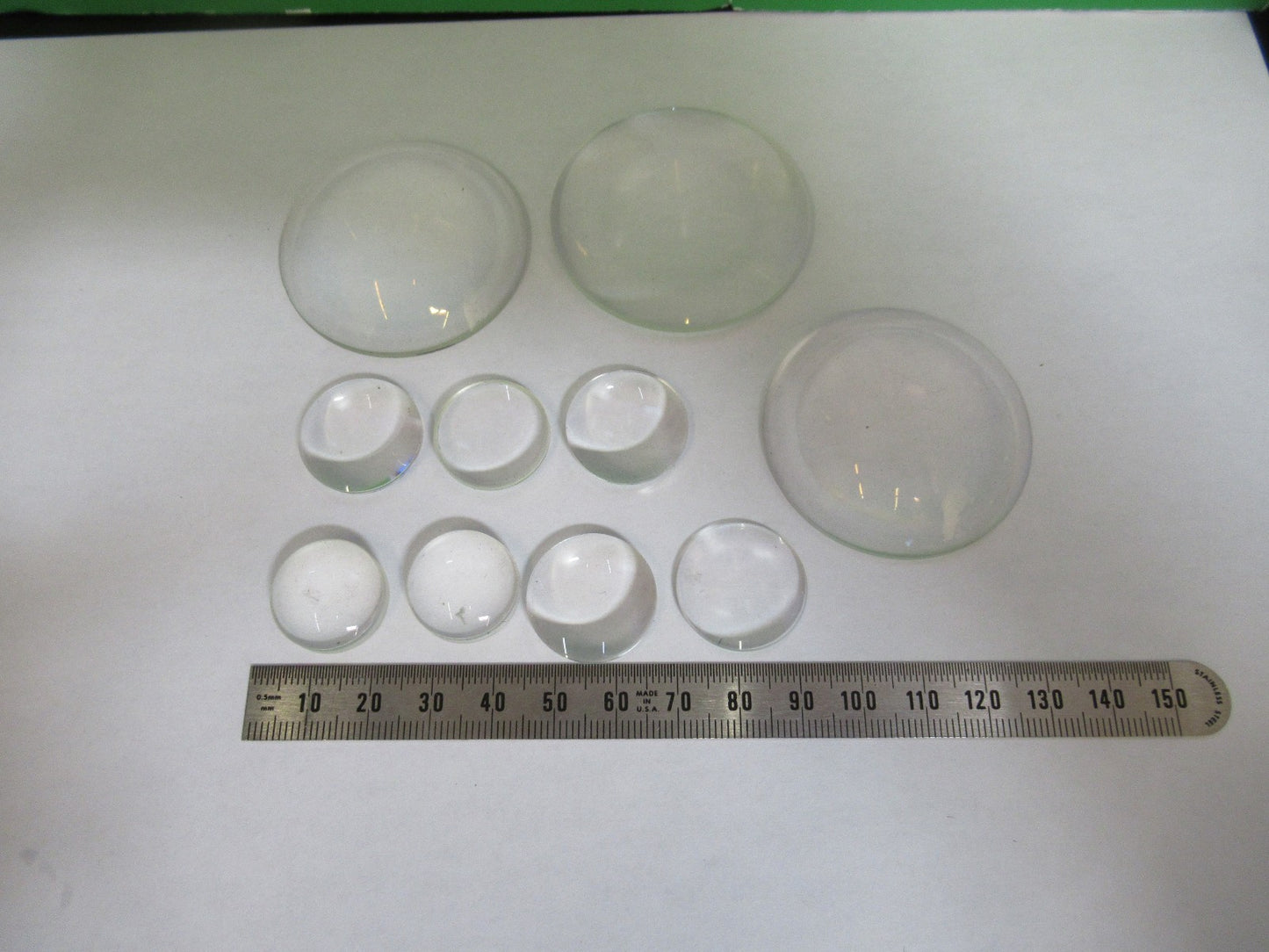 OPTICAL MICROSCOPE LOT LENSES CONVEX CONCAVE OPTICS AS PICTURED T5-A-82