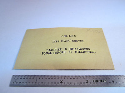 Optical Lens PlanO Convex 8 mm Diameter Fl 81 mm Laser Optics