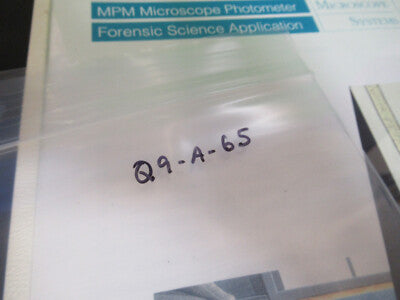 ORIGINAL FORENSIC SCIENCE BOOKLET ZEISS MICROSCOPE PART AS PICTURED Q9-A-65