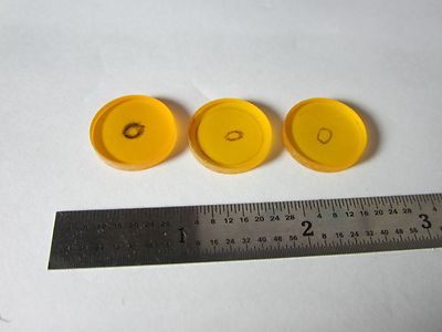 Microscope Part Optical Lot 3 Ea Yellow Filter Optics