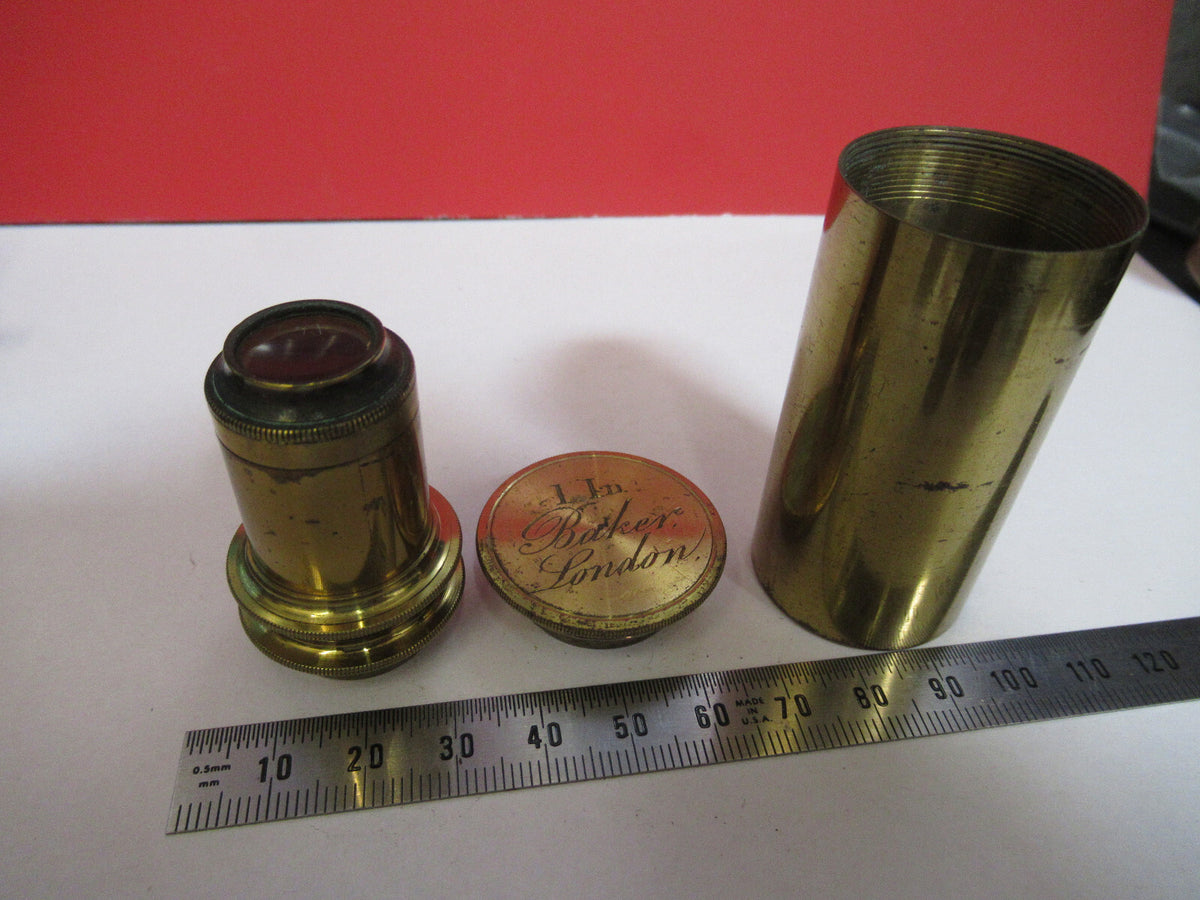 Antique Brass Baker London 1 inch Objective Microscope Part
