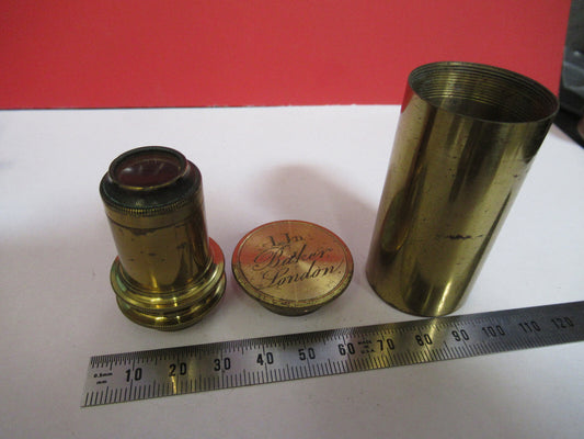 Antique Brass Baker London 1 inch Objective Microscope Part