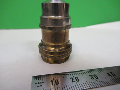 ED MESSTER ANTIQUE BRASS OBJECTIVE MICROSCOPE PART OPTICS AS PICTURED X6-A-86