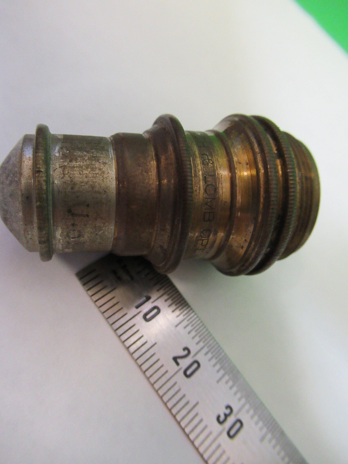 ANTIQUE BRASS OBJECTIVE BAUSCH LOMB MICROSCOPE PART AS PICTURED X6-A-52