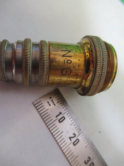 ANTIQUE BRASS REICHERT AUSTRIA OBJECTIVE MICROSCOPE PART AS PICTURED T6-A-38