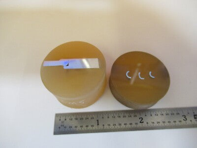 Lot 2 ea METALLOGRAPHIC METAL CROSS SECTION SPECIMEN MICROSCOPY SAMPLE &A7-A-28