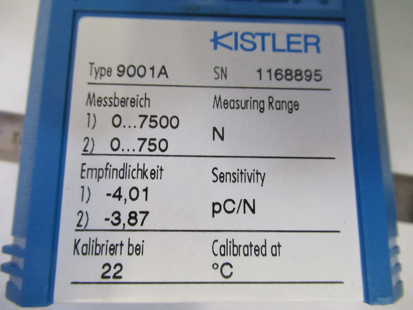 KISTLER 9001A SWISS MINIATURE FORCE SENSOR PIEZOELECTRIC AS PICTURED X2-A-01