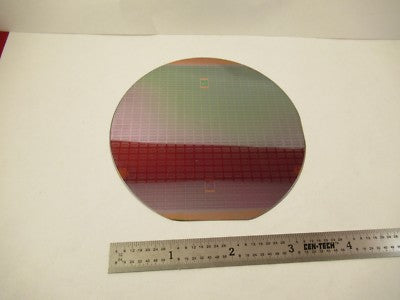 COLLECTABLE SILICON SINGLE CRYSTAL WAFER + ELECTRONIC COMPONENTS AS PIC #FT-1-19