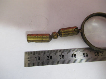 Antique Brass France Mounted Magnifier Lens Microscope Part