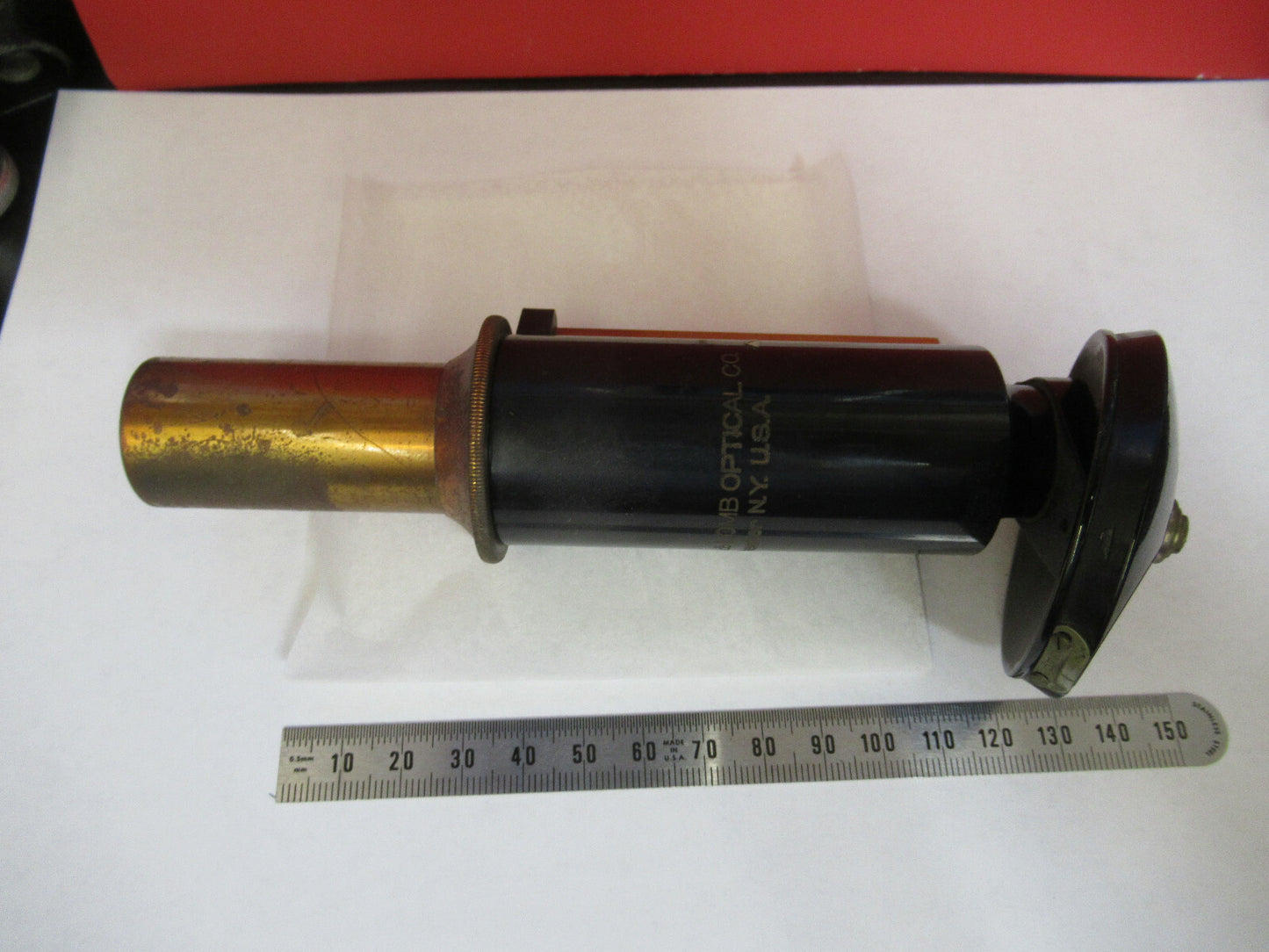 Antique Brass Bausch & Lomb Tubus + Nosepiece Microscope Part