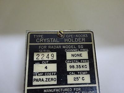 ANTIQUE QUARTZ RADIO CRYSTAL U.S. NAVY RAYTHEON FREQUENCY CONTROL #W7-53