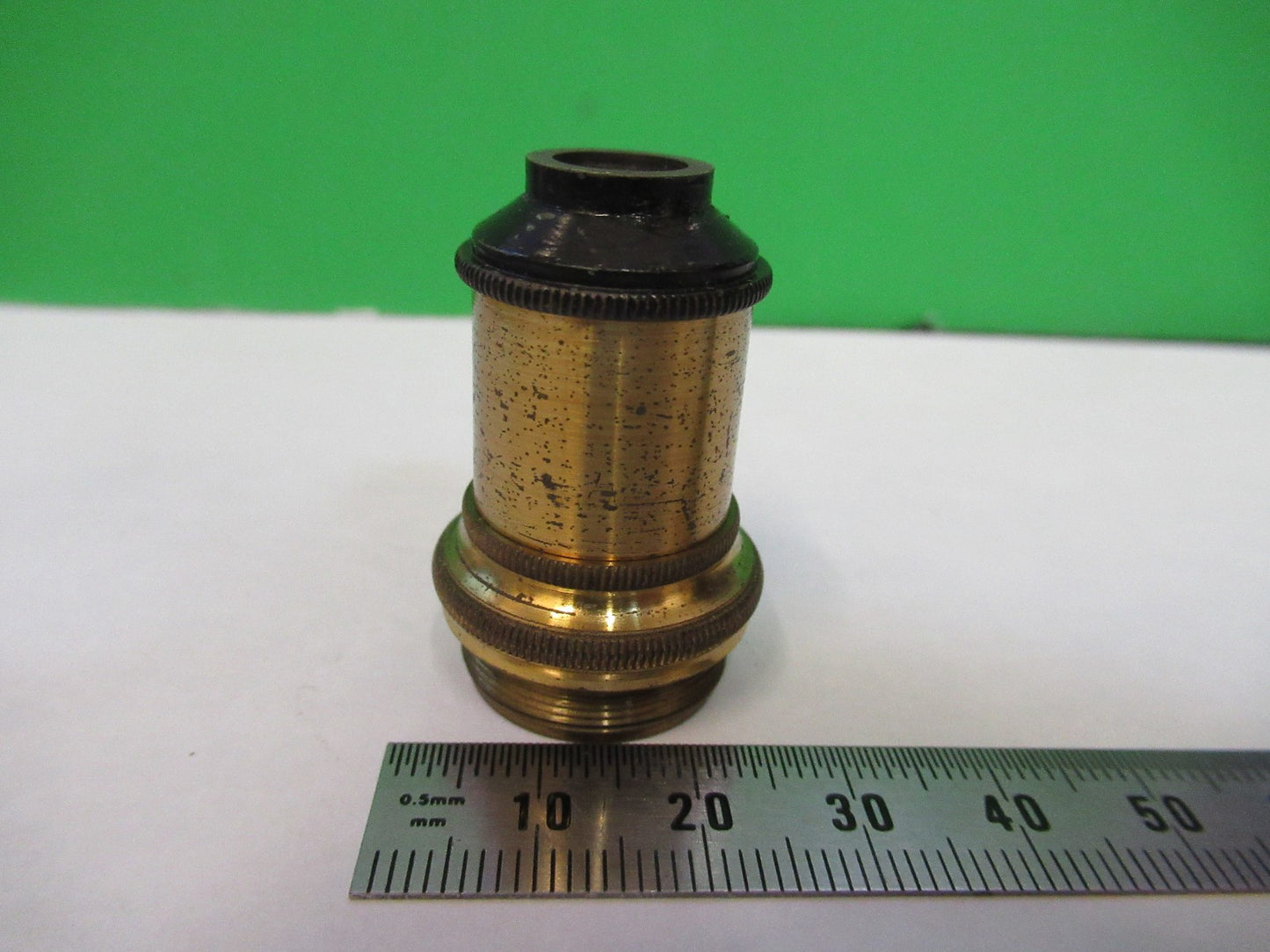 ANTIQUE BRASS OBJECTIVE LENS OPTIC UK LONDON MICROSCOPE PART AS PICTURED Y3-B-07