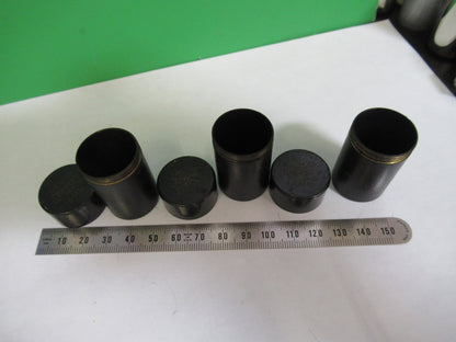 ANTIQUE BRASS EMPTY CANS SPENCER AO OBJECTIV MICROSCOPE PART AS PICTURED T4-A-30