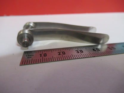 ANTIQUE BAUSCH LOMB PAIR CLIPS SET OPTICS MICROSCOPE PART AS PICTURED  T7-A-08