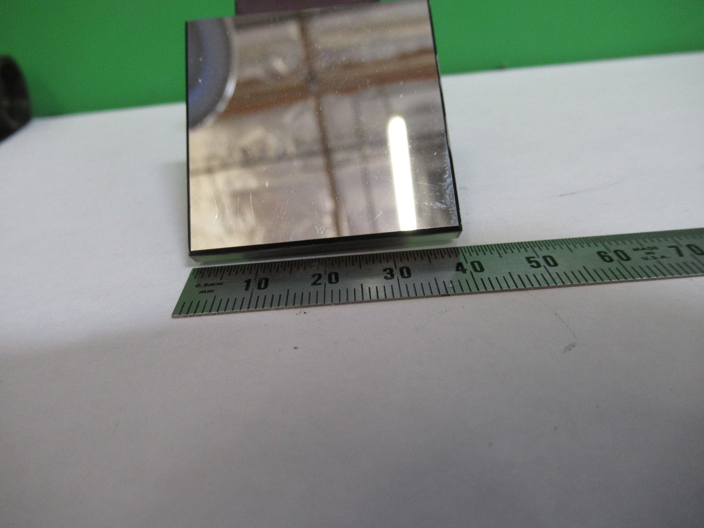 OLYMPUS JAPAN MOUNTED GLASS FLAT MIRROR MICROSCOPE PART AS PICTURED T4-A-27
