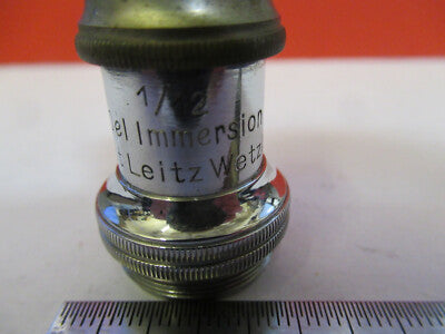 FOR PARTS ERNST LEITZ OBJECTIVE "1/12"  MICROSCOPE PART AS PICTURED &Q3-B-71