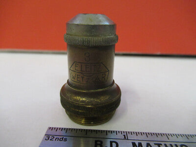 Antique Ernst Leitz Brass Objective Microscope Part Optics