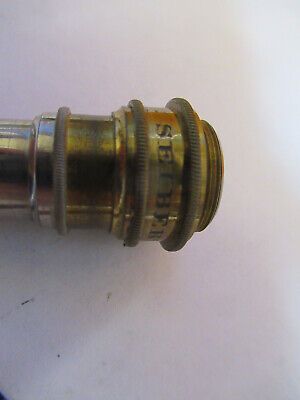 ANTIQUE BRASS RARE SEIBERT OBJECTIVE MICROSCOPE PART AS PICTURED 4B-FT-22
