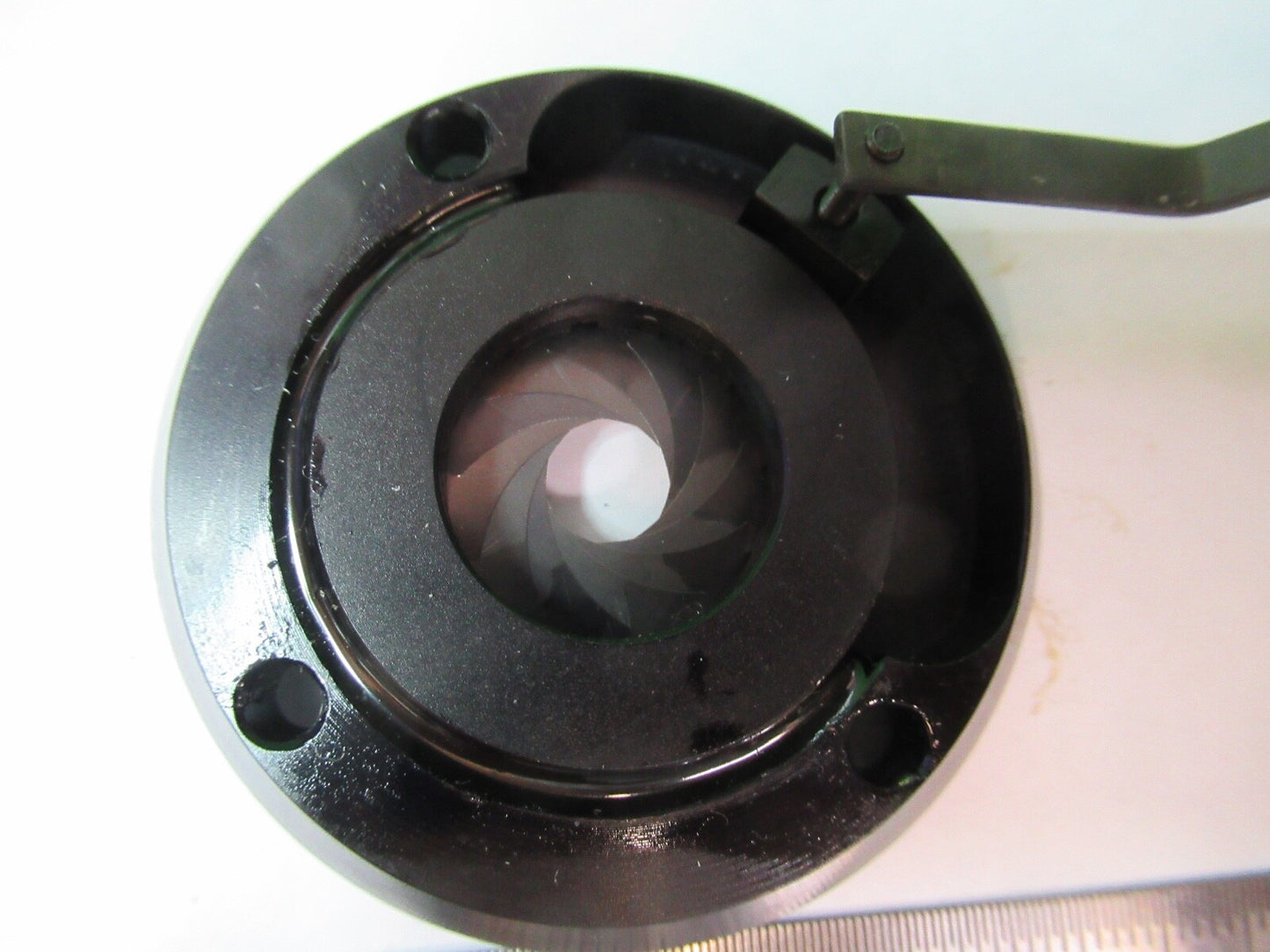 WILD HEERBRUGG SWISS IRIS DIAPHRAGM ASSEMBLY MICROSCOPE PART AS PICTURED G5-A-04