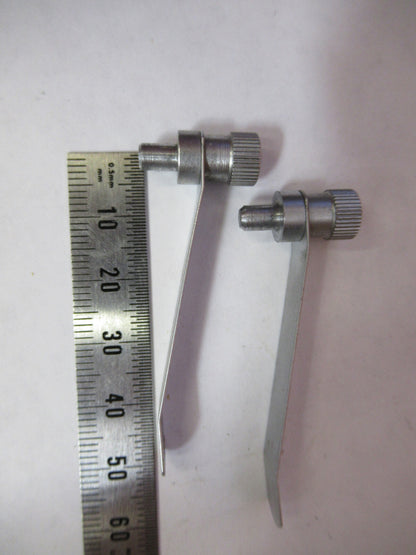PAIR CLIPS STAGE MICROLUX GERMANY MICROSCOPE PART AS PICTURED Y1-A-47