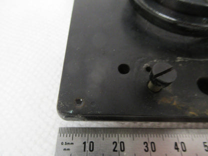 ANTIQUE BAUSCH LOMB OLD STAGE TABLE CASE MICROSCOPE PART AS PICTURED &W1-A-99