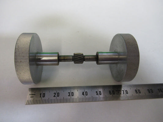 Antique Bausch & Lomb Pair Knobs Gear Stage Microscope Part