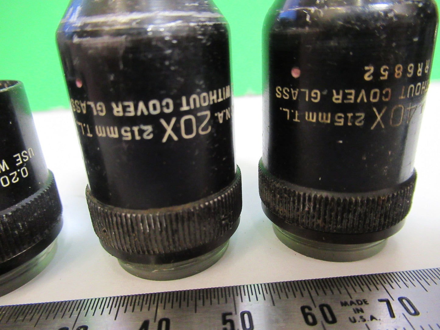 LOT OBJECTIVES BAUSCH LOMB EPI 215mm  MICROSCOPE PART AS PICTURED V7-FT-78