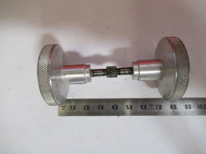 ANTIQUE BAUSCH LOMB SET OF KNOBS GEAR STAGE MICROSCOPE PART AS PICTURED V7-A-46