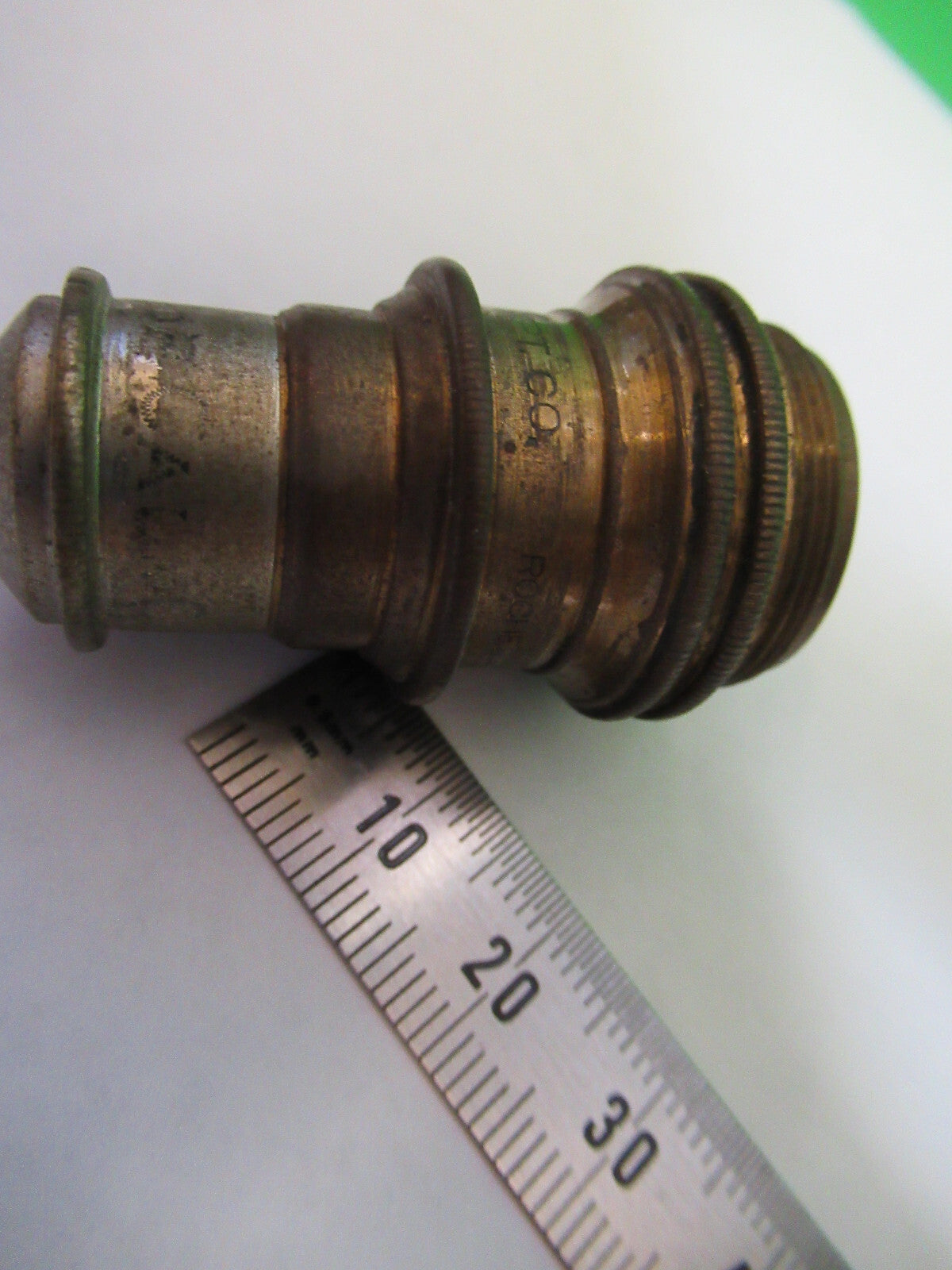 ANTIQUE BRASS OBJECTIVE BAUSCH LOMB MICROSCOPE PART AS PICTURED X6-A-52